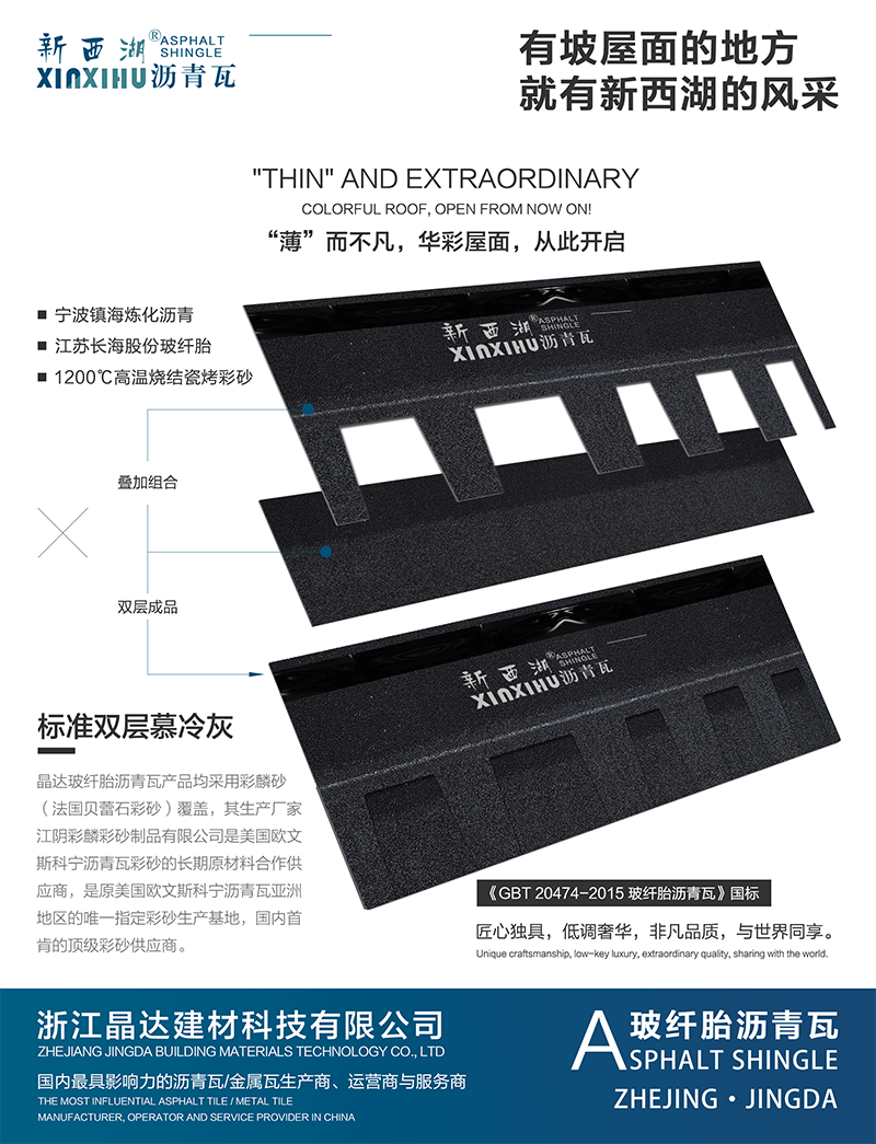 標準雙層慕冷灰瀝青瓦分層解析 標準雙層慕冷灰瀝青瓦分層解析